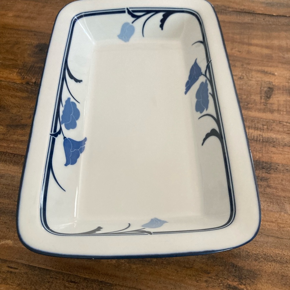 Dansk Tivoli blue Floral Rectangular Serving Tray - Picture 2 of 3